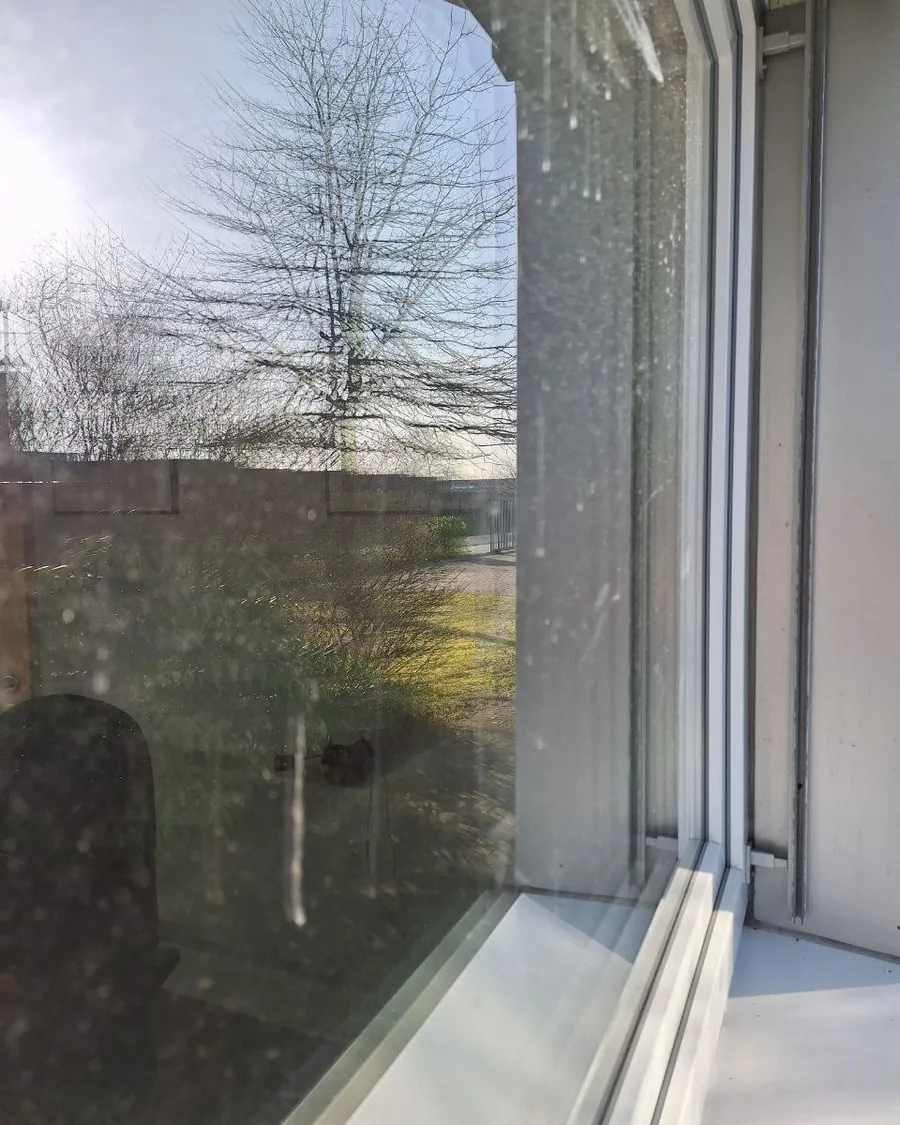Vorher: das Fenster vor der Reinigung